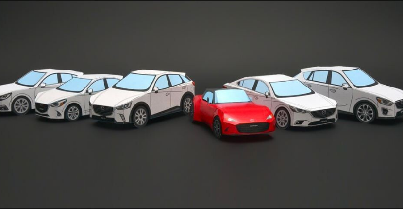 Mazda finished papercrafts. Build your own now! 